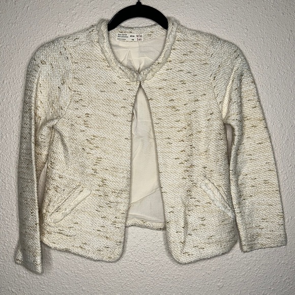 zara girl tan and gold sweater size 9/10 - Picture 1 of 6